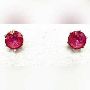 Lotus Pink Delight 8mm Crystal Stud Earrings Made with Swarovski Crystals